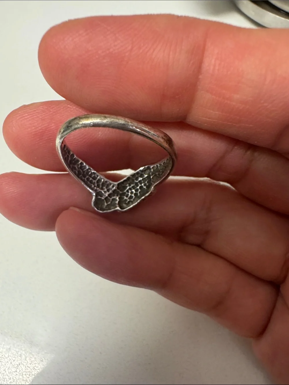 more my uncle stuff vintage sterling silver eagle ring. Makers mark SC Sterling